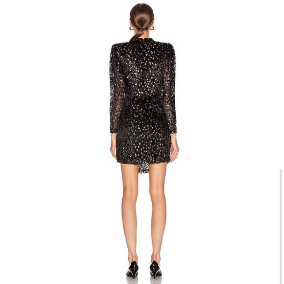 A.L.C. Velvet Jane Dress- black and gold- NWOT - Picture 2 of 11